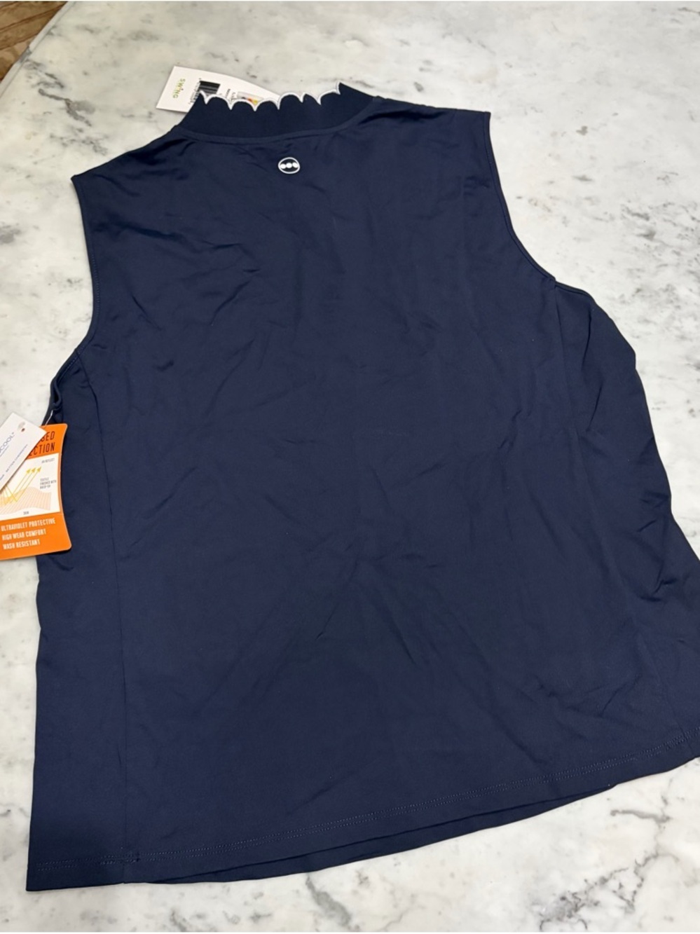 SWING Navy Sleeveless Zip Golf Polo Thunderbird country club   NWT - Picture 5 of 7